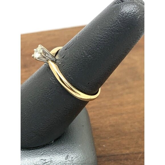 Diamond Engagement Ring 14k Yellow Gold 0.20 Carat Estate Jewelry Size 6… - Picture 8 of 14